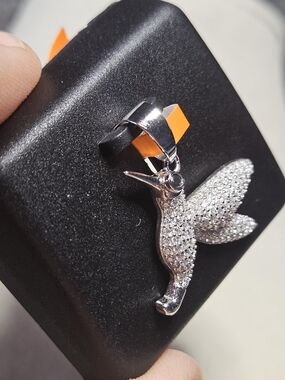 💎 1ct Moissanite Hummingbird Pendant ✨ Sterling Silver 925 MSRP $400